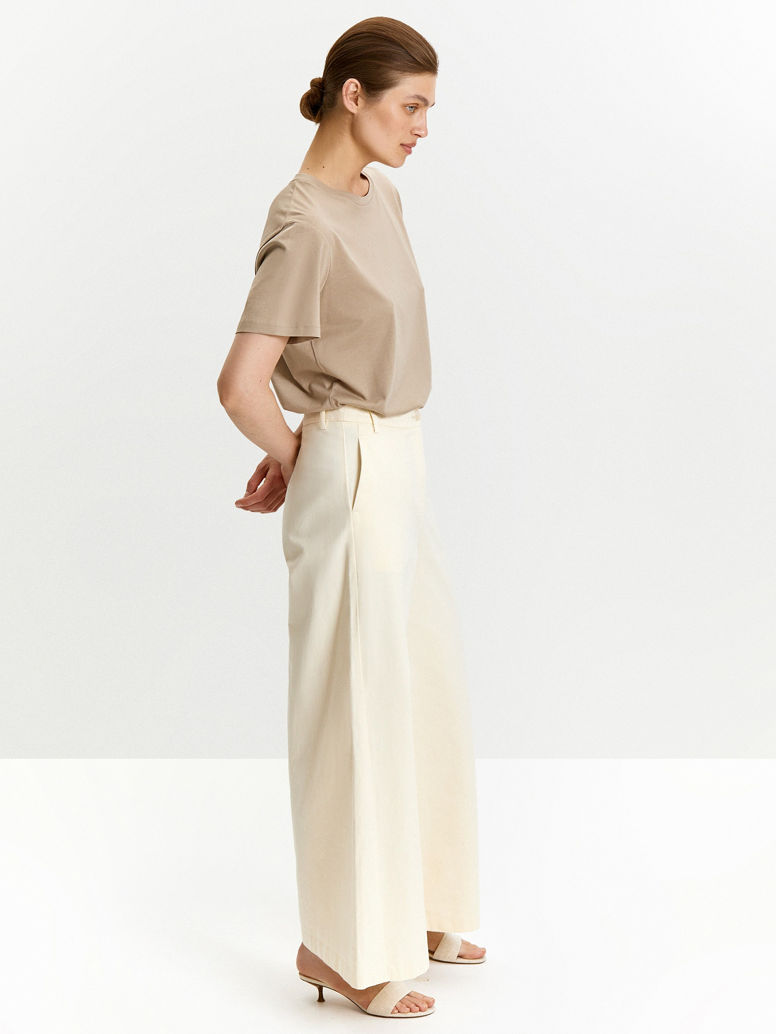 Брюки широкого кроя из 100% хлопка